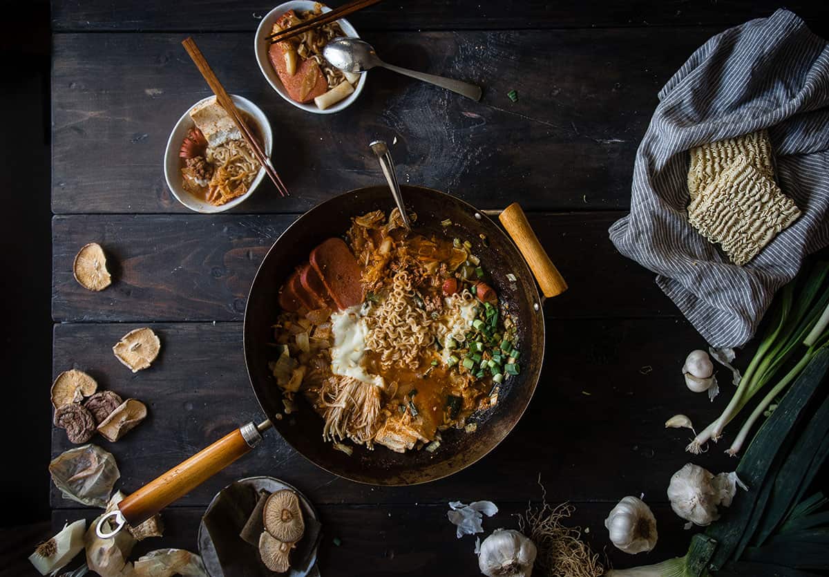 Korean army stew (budae jjigae)