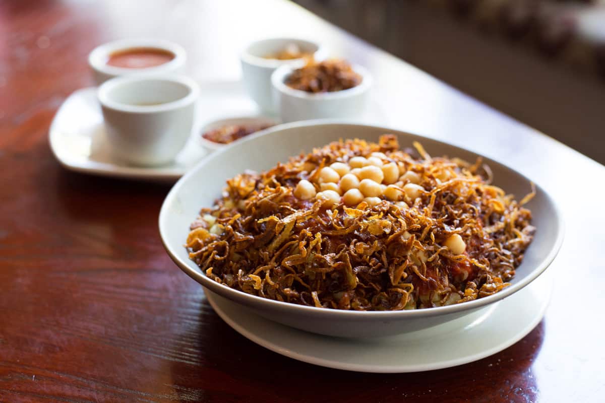 Koshari, which appears on the menu at Melbourne's Leyalina, is the ultimate Egyptian comfort food.