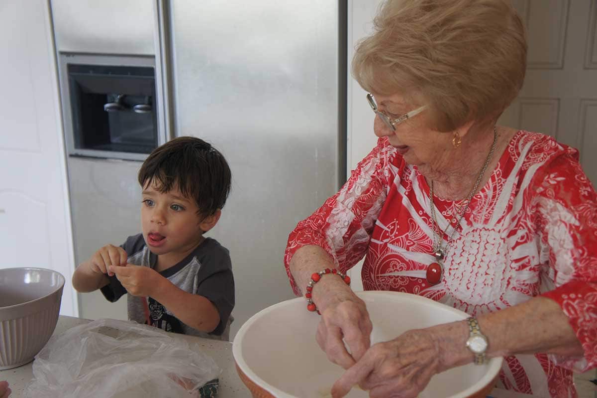 Making Christmas stuffing