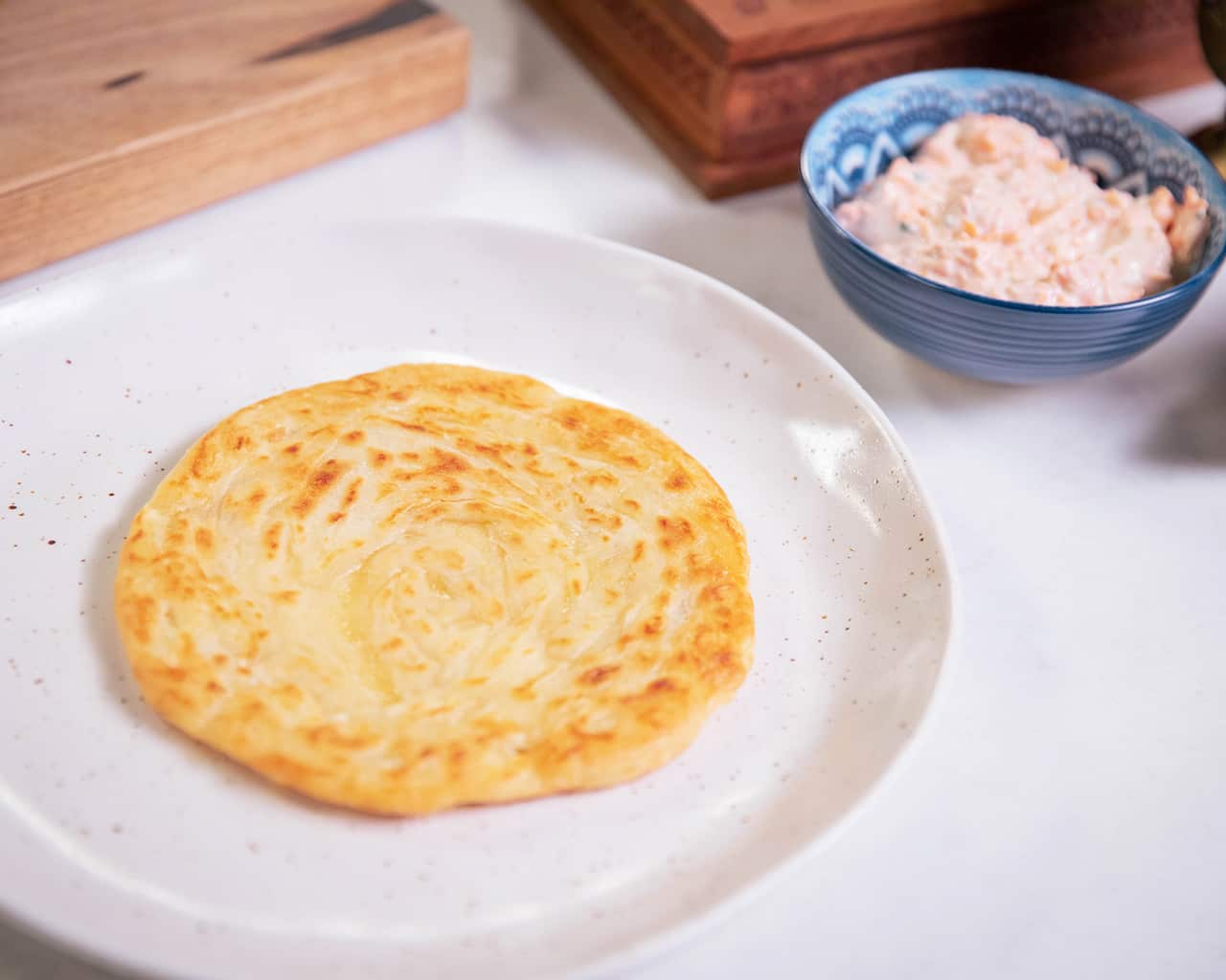 Laccha paratha with carrot raita