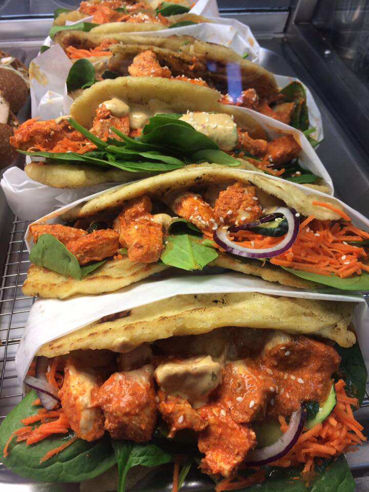 Homemade Tandoori chicken flat bread wraps