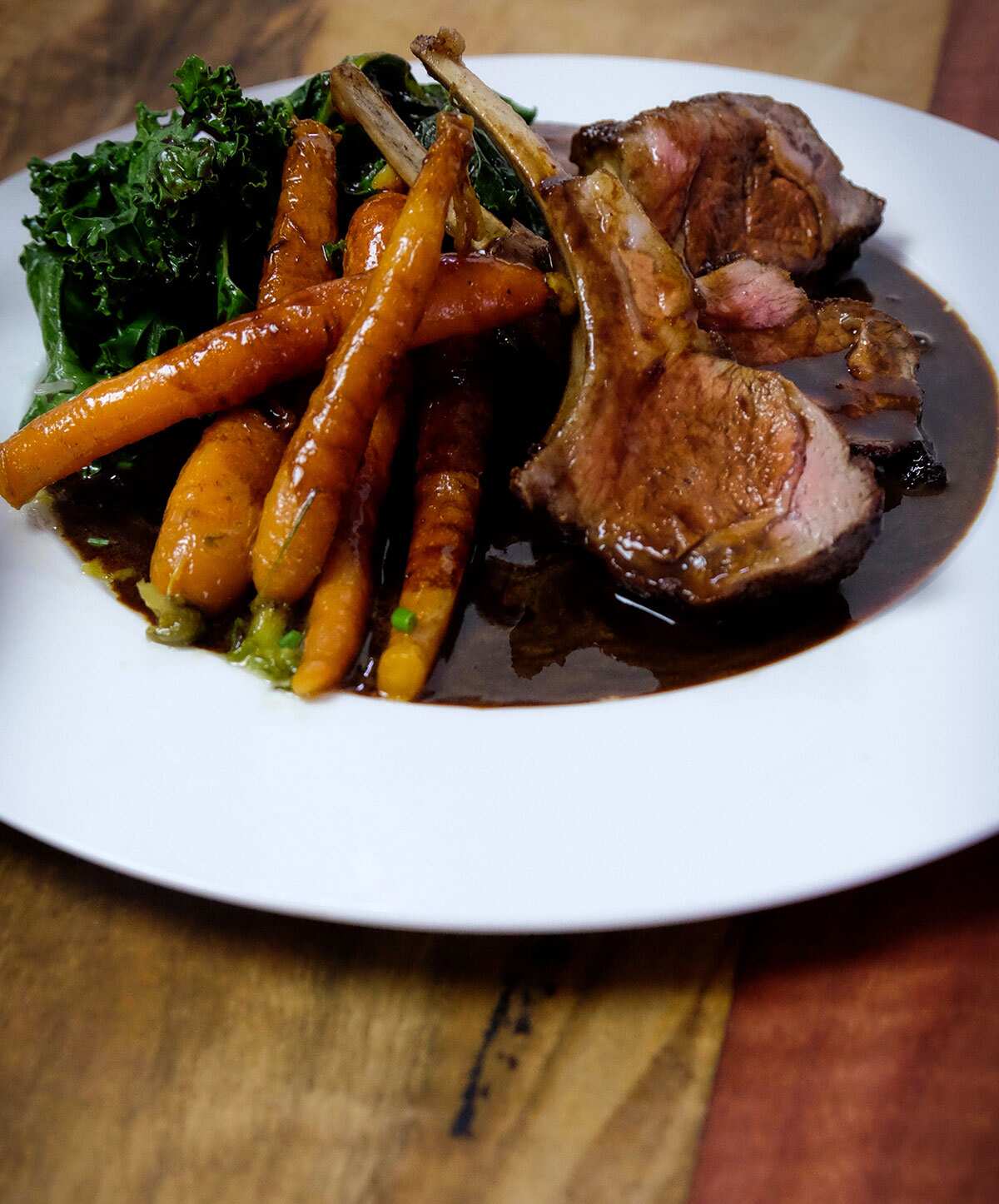 Lamb rack with pinot noir sauce