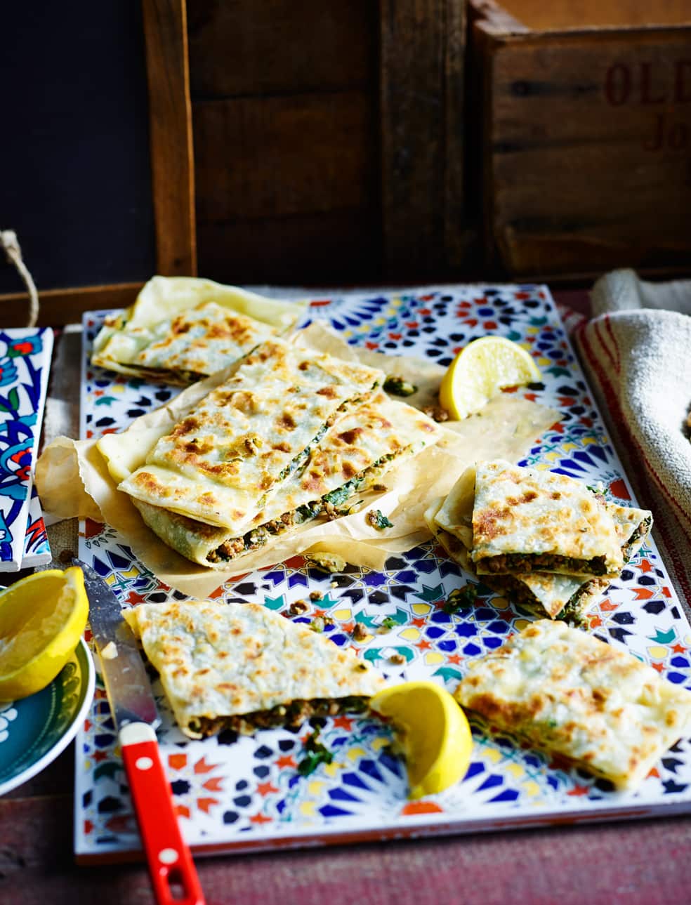 Lamb, silverbeet and feta gözleme