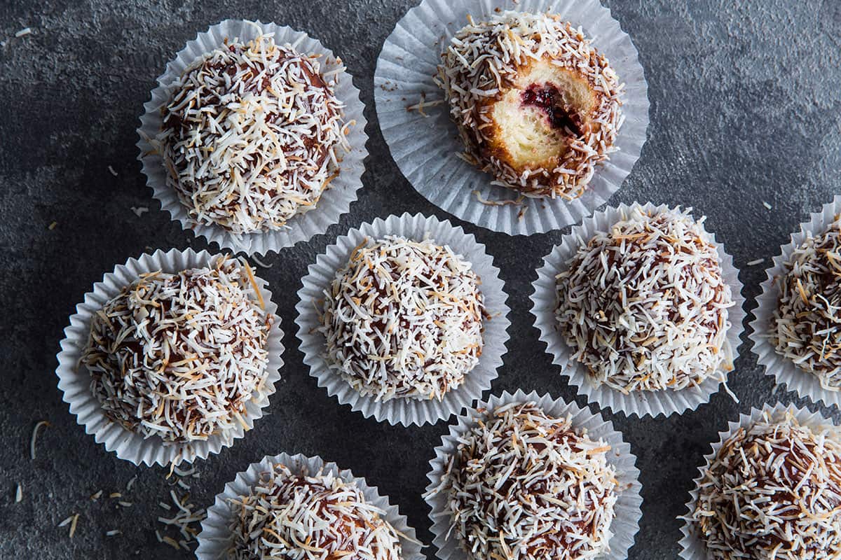 Lamington doughnuts