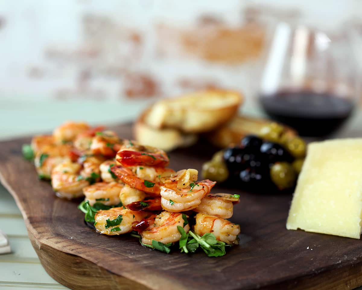 Spanish-style garlic prawns (gambas al ajillo)
