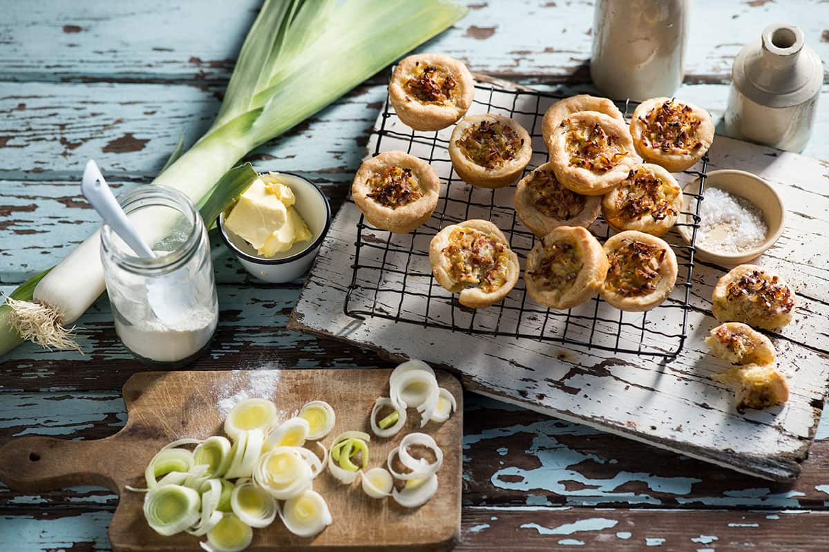 Leek and bacon tartlets
