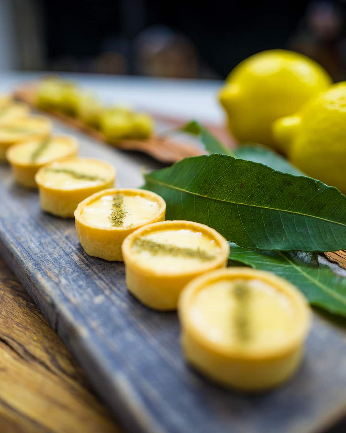 Lemon aspen curd tartlets