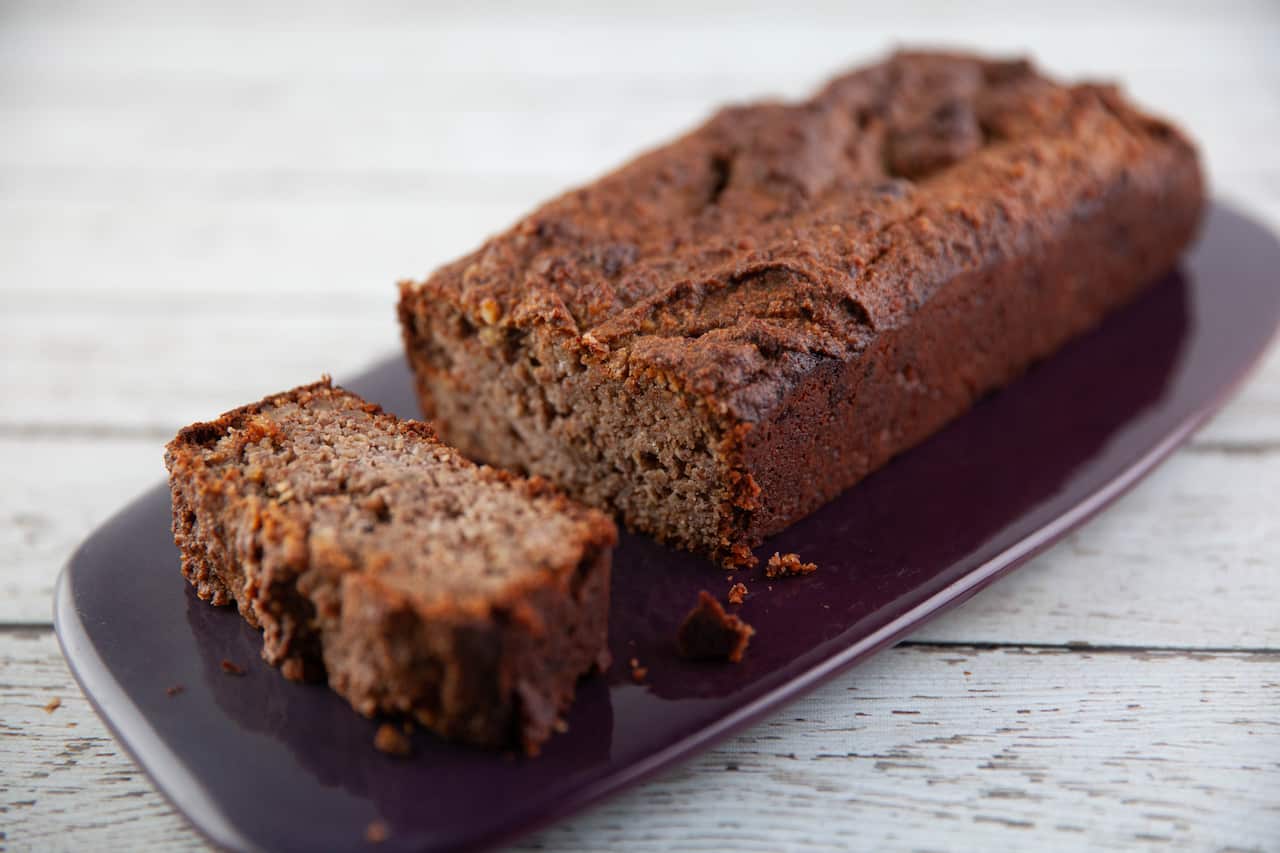 Gluten-free vegan banana bread.