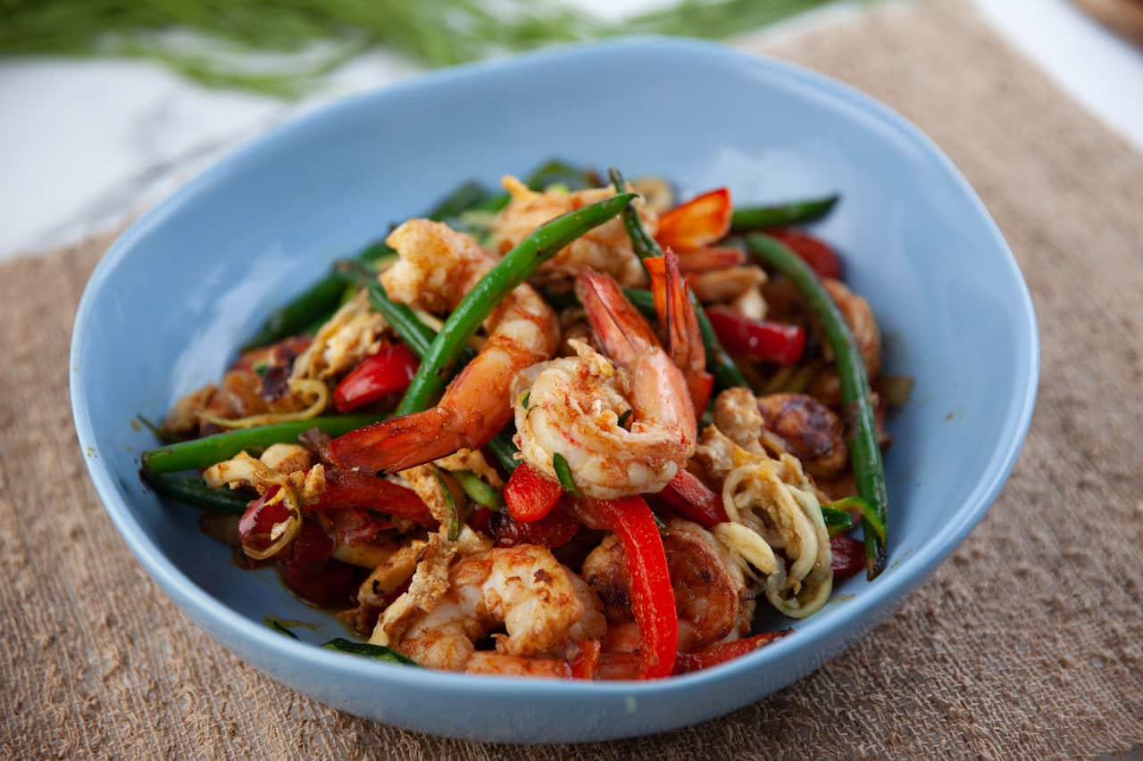 Singapore prawn zoodles Loving Gluten Free