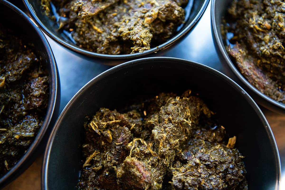 Liberian cassava leaf and meat