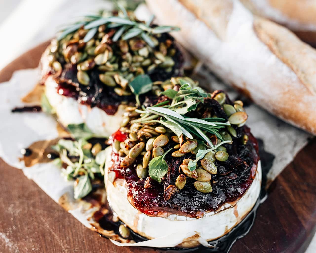 Loaded baked brie