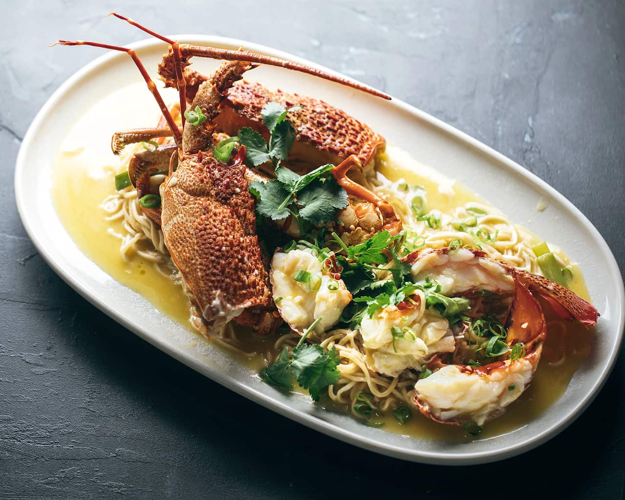 Lobster with e-fu noodles