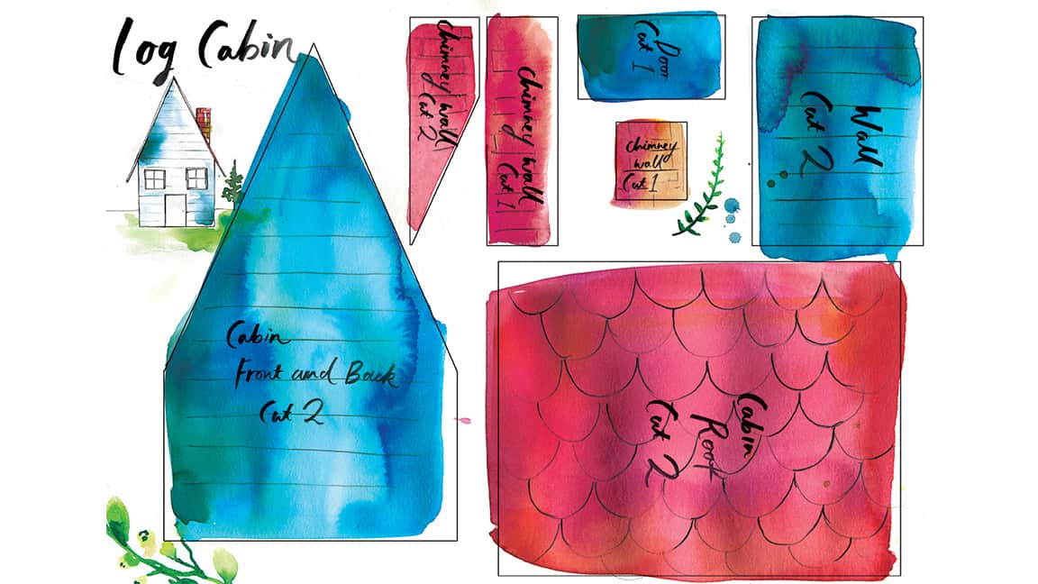 Gingerbread log cabin template