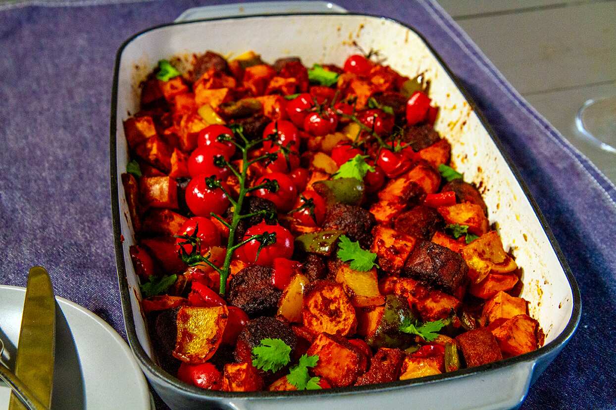 Peri peri chorizo bake