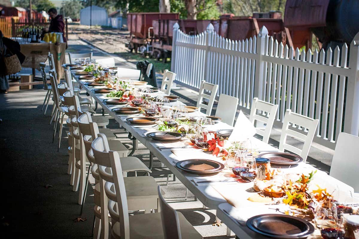 Lunch table at Healesville for Fully Booked event 