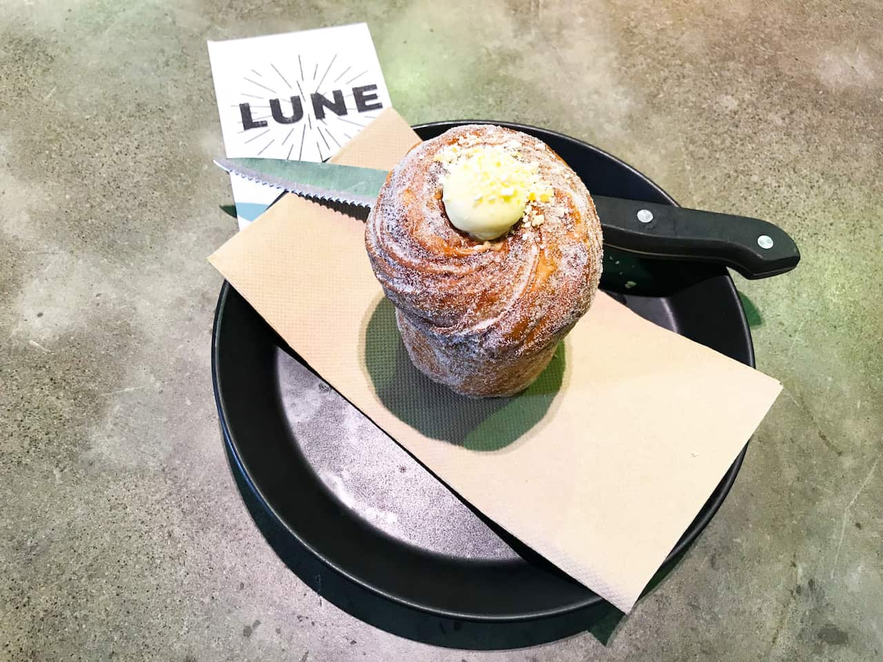Yuzu is a star ingredient in this cruffin from Lune Croissanterie.