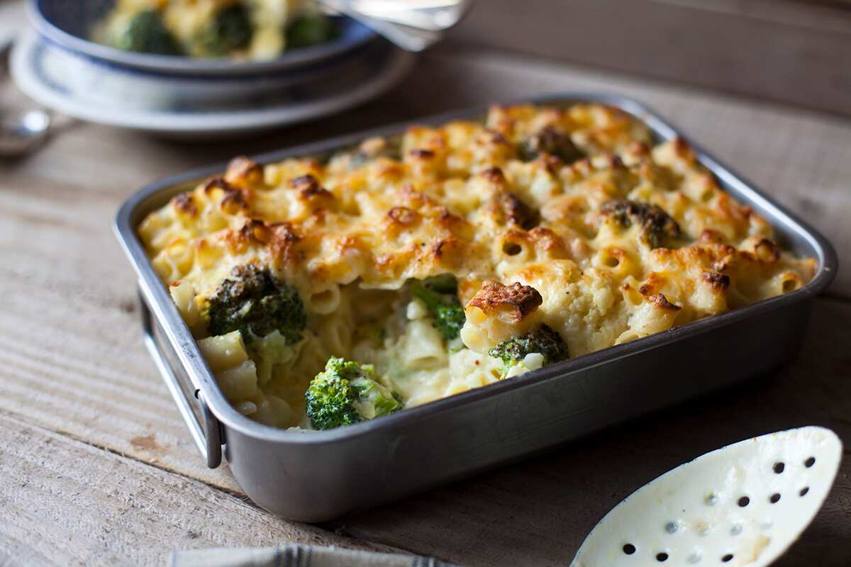 Cauliflower and broccoli mac ’n’ cheese