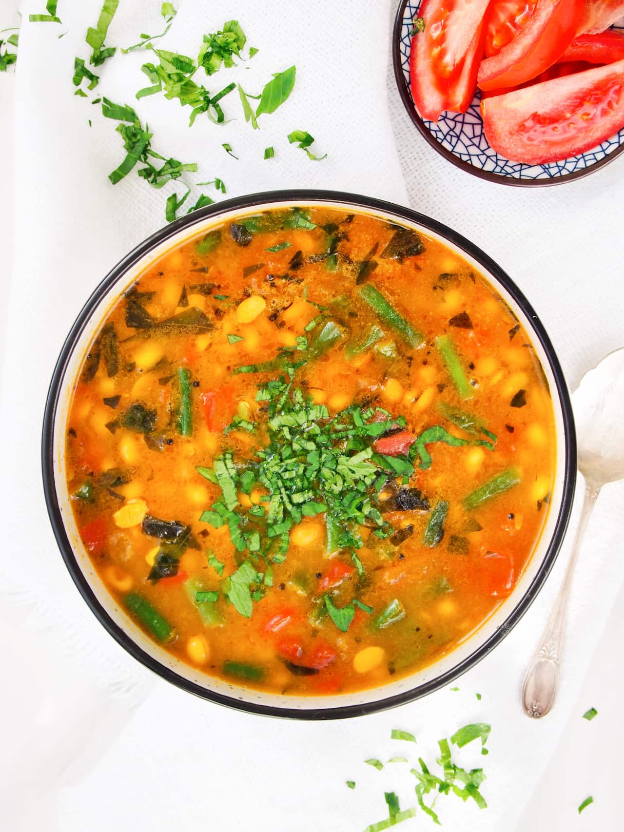 Raji's sambar (lentil and vegetable curry).