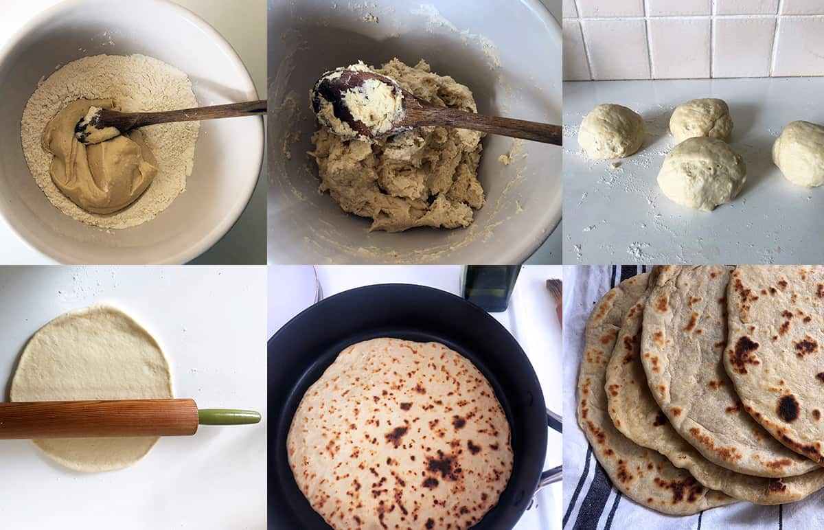 Making hummus breads