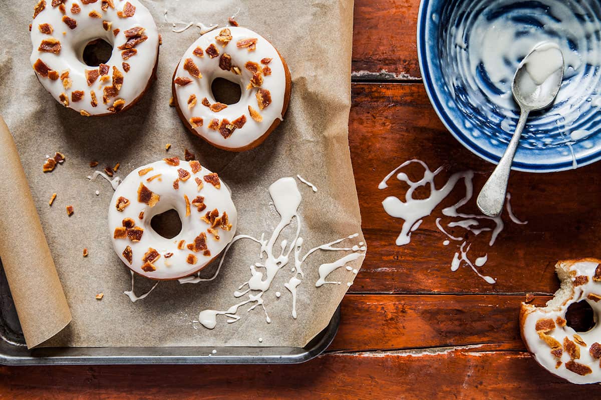 maple-glazed doughnuts