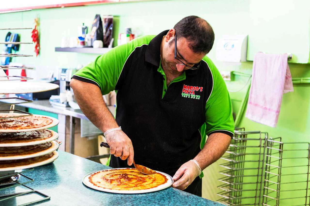 Covering the bases at Mario's Pizza.