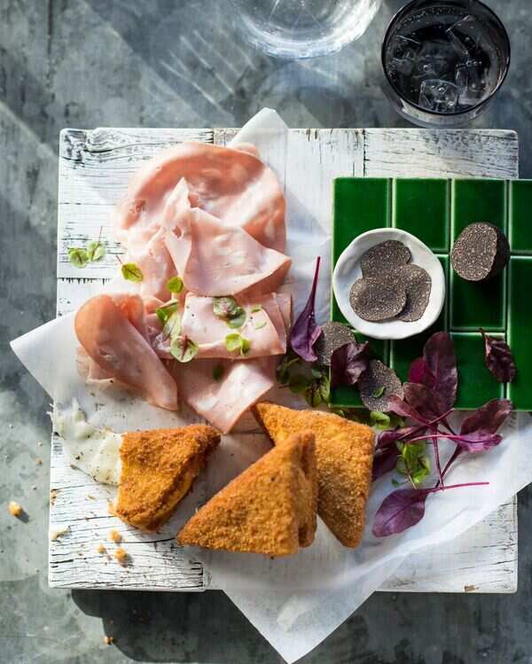 Expect crumbed fried mozzarella sandwich with shaved mortadella when Marta opens its doors in September.