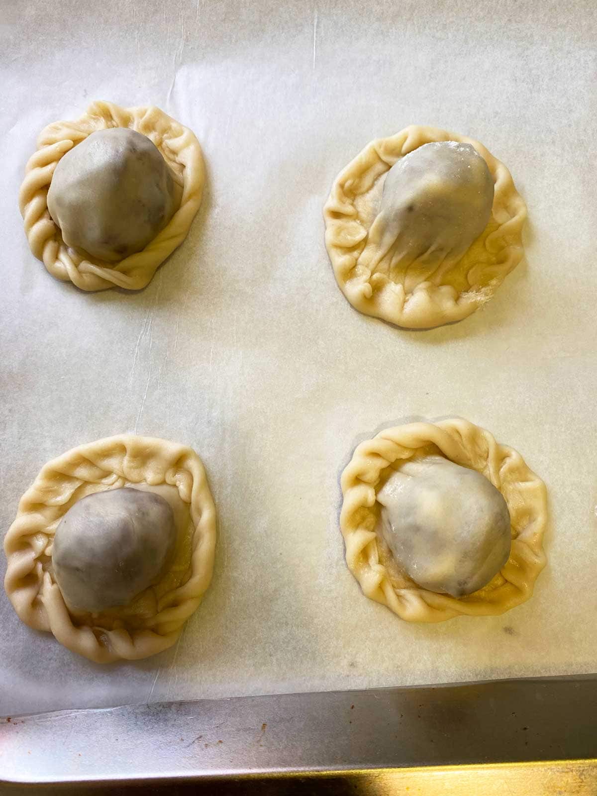 The pastries feature a chocolate and chickpea filling.