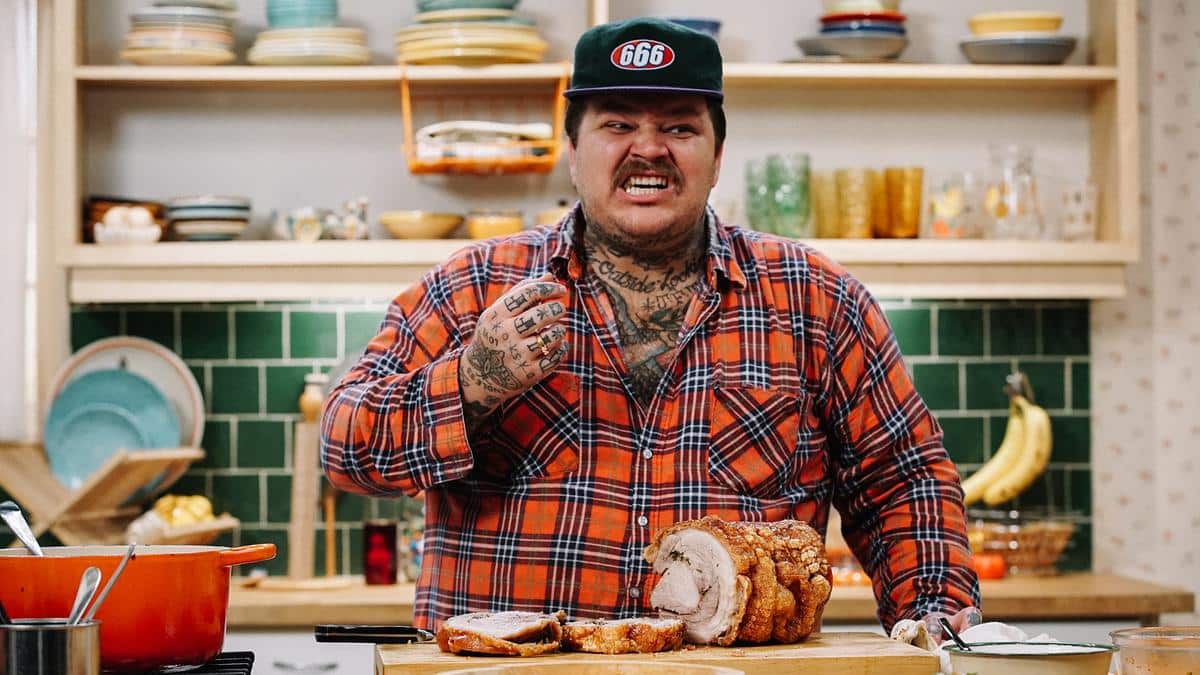 Matty Matheson with porchetta