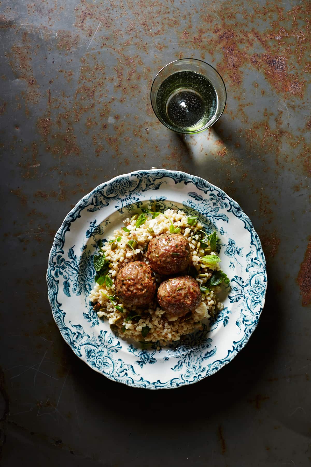 Spiced lamb meatballs with fregola