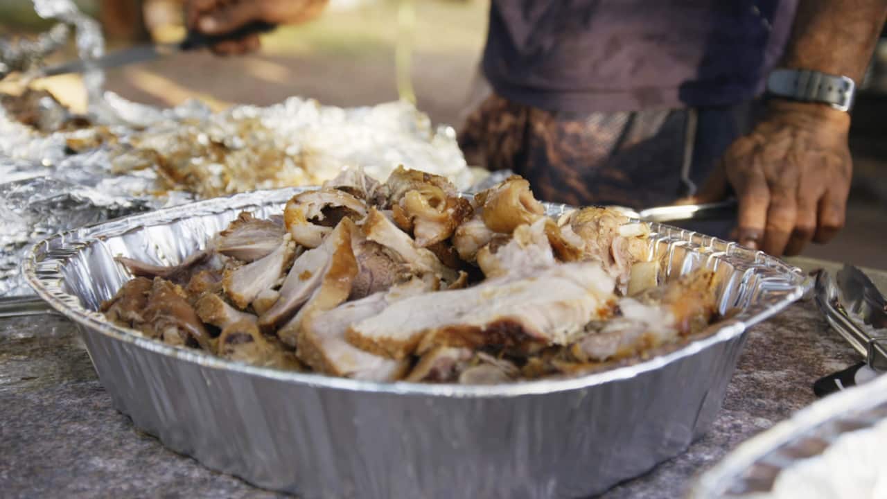 You can cook a range of meat in an earth oven.