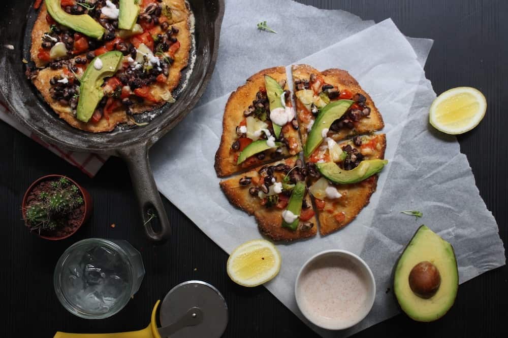 Vegetarian Mexican pizza