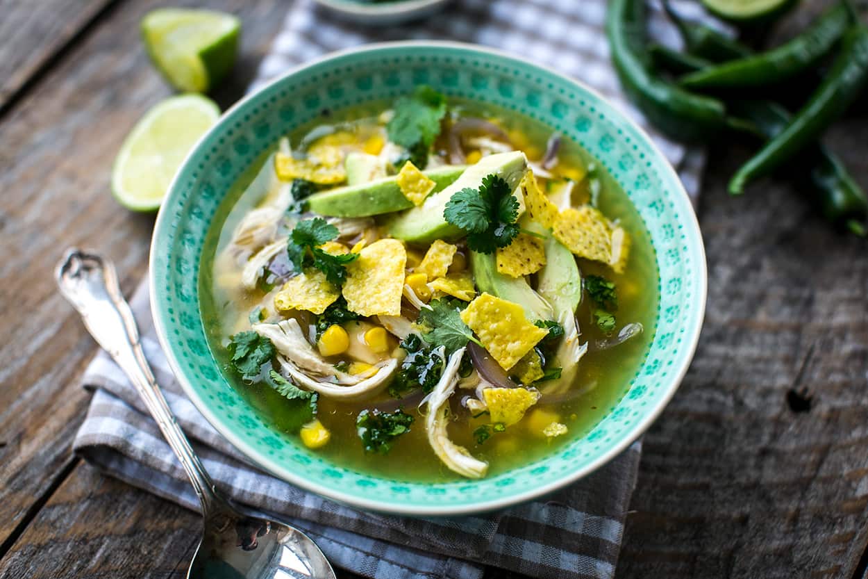 Mexican chicken and sweet corn soup