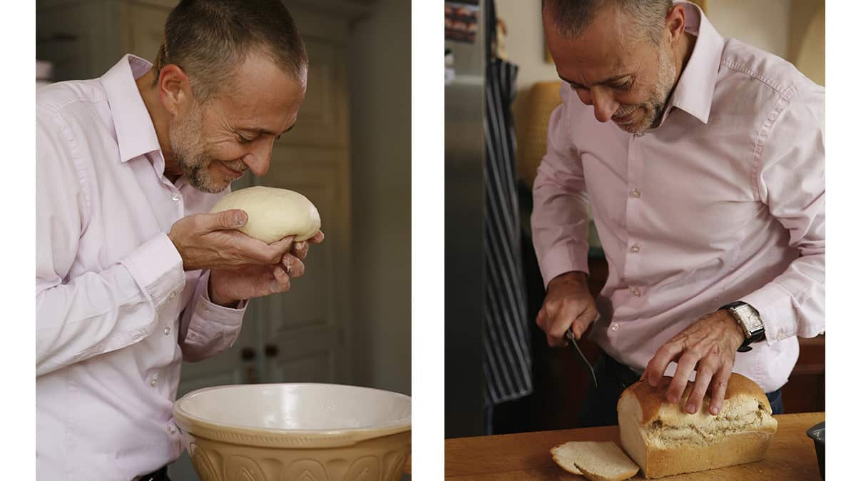 Micehl Roux with his homemade bread