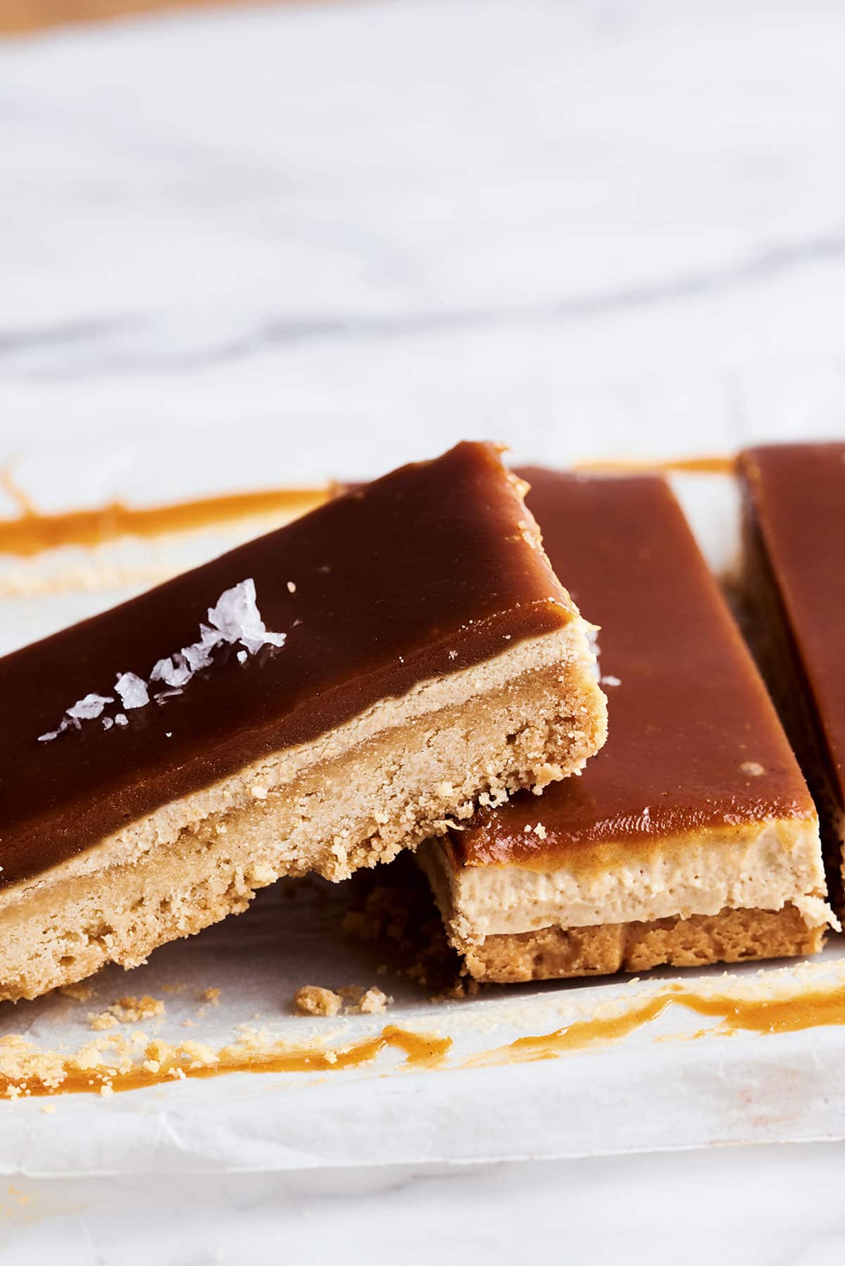 Tahini caramel shortbread