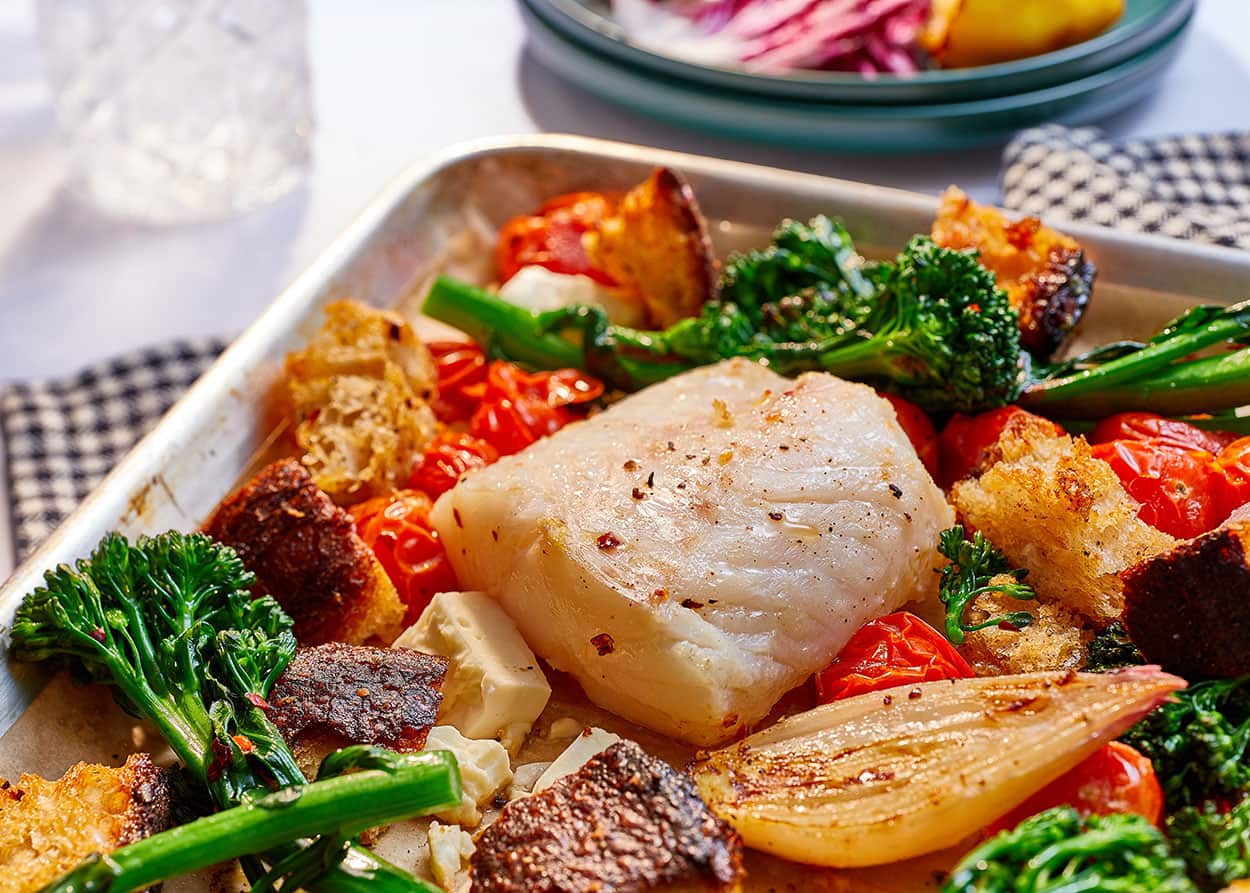 Sheet pan roasted fish and vegetables
