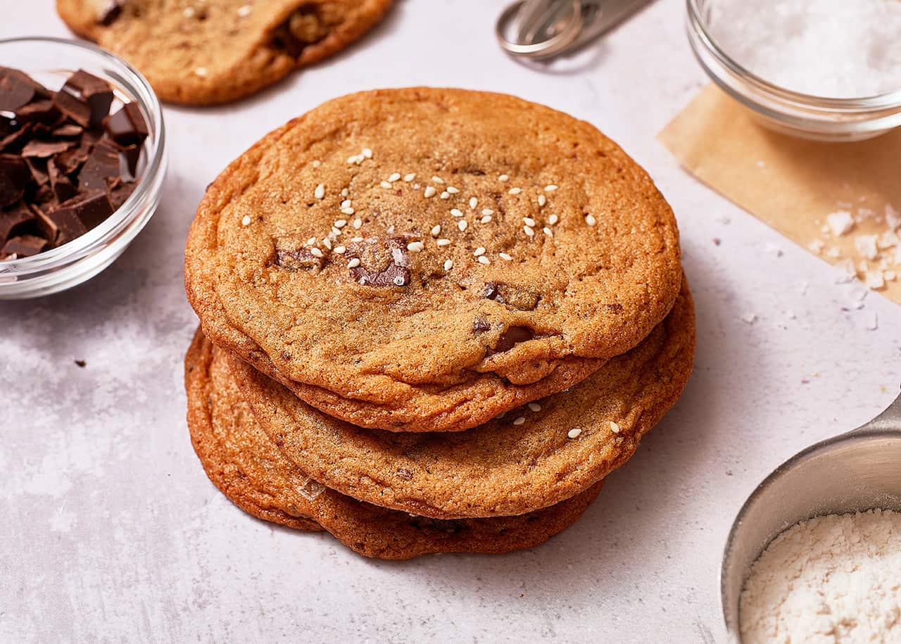 Chocolate chunk tahini cookies