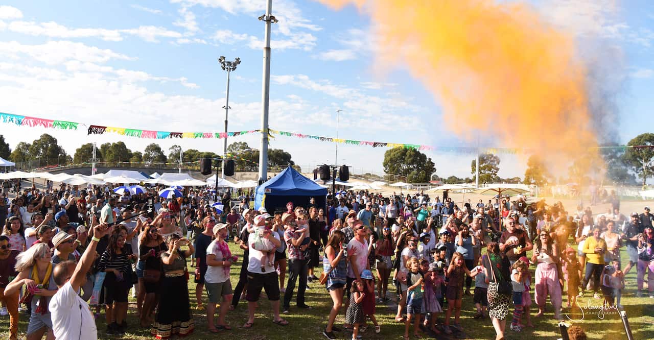 Holi celebrations are part of the festival program.