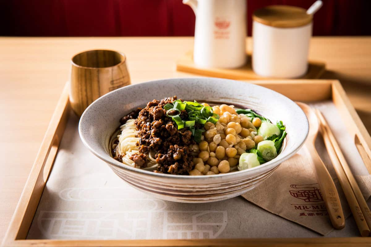 Spicy Chongqing noodles are given an extra kick thanks to a base of Sichuan peppercorns, garlic and chilli oil. 