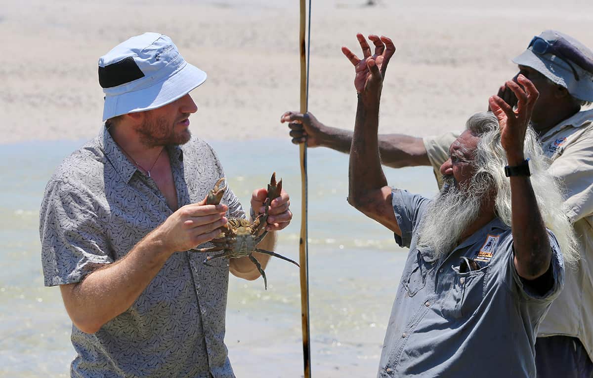 Curtis Stone Mud crabbing with elders in Western Australia. 