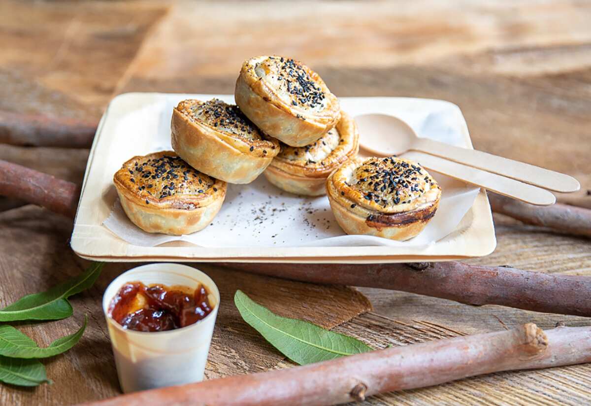 NCIE kangaroo pies with bush tomato sauce