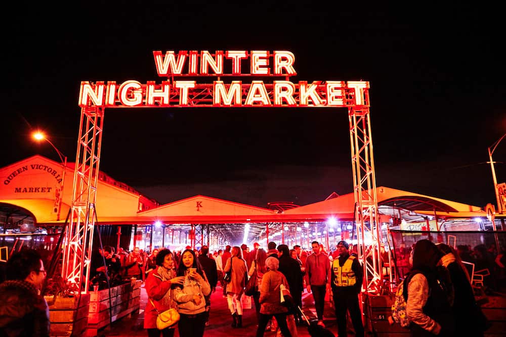 Crowds flock to The Queen Victoria Winter Night Market every Wednesday.