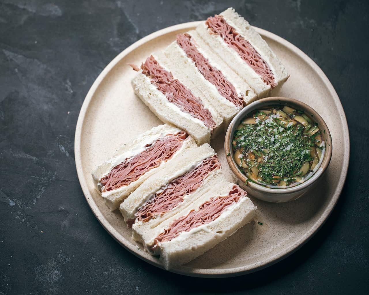 Nonno's mortadella sandwiches