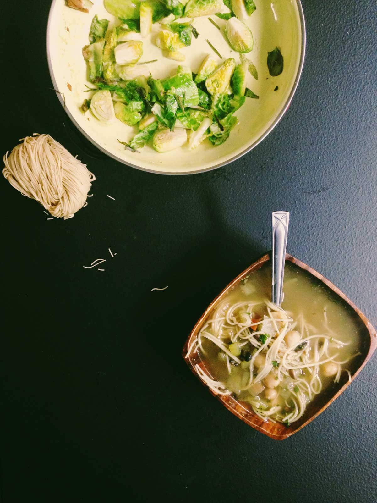 Chickpea noodle soup