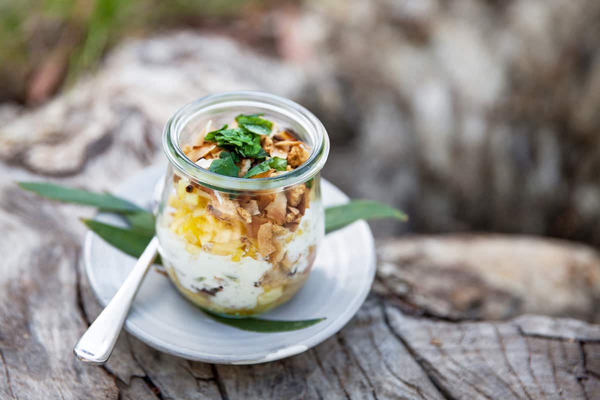 Pineapple and coconut trifles