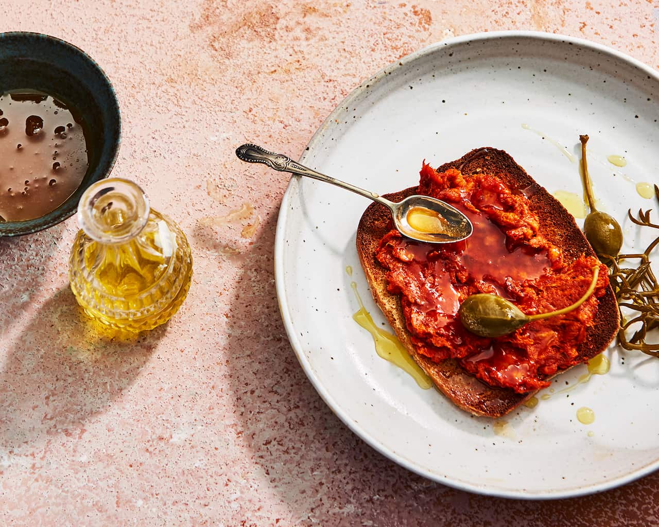 Olive oil, sobrassada and honey on toast