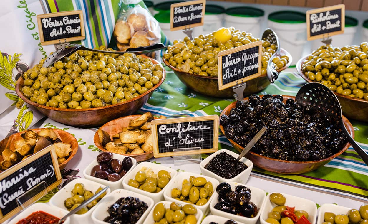 Olives at a market in Noumea