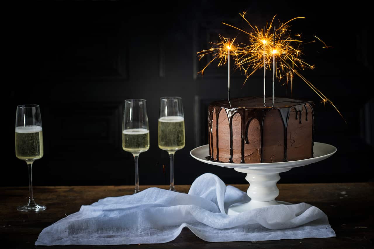 Ombre mocha layer cake