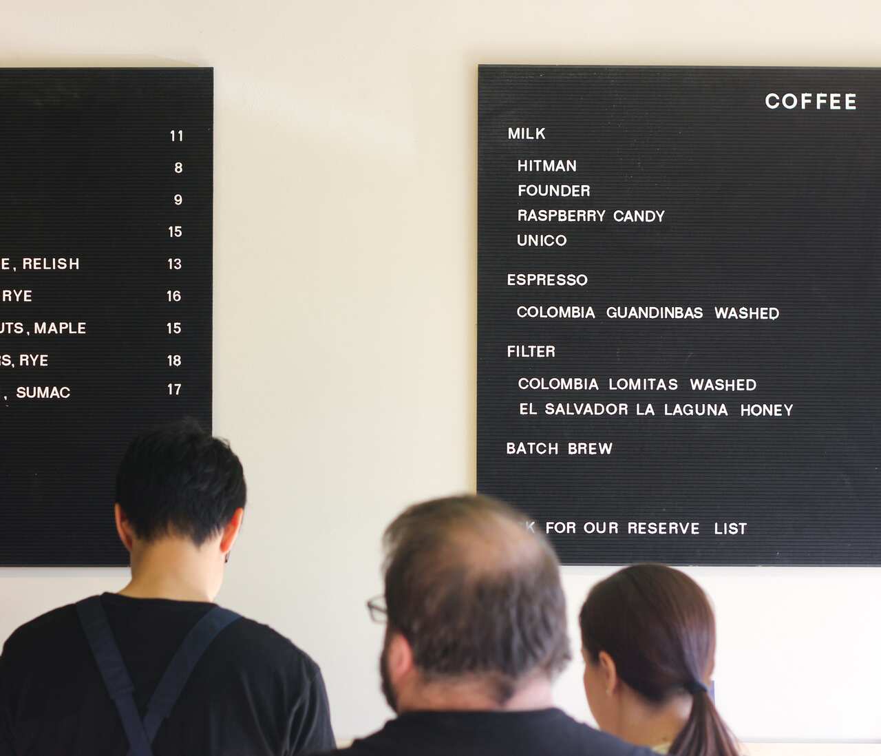 ONA Marrickville coffee menu