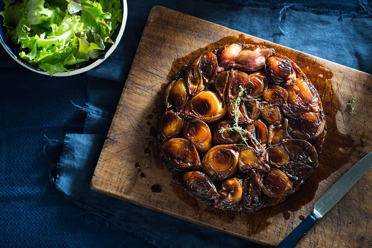 Shallot and thyme tarte tatin