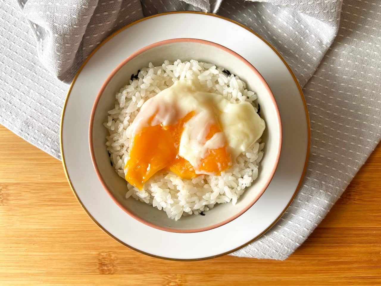 Onsen egg on rice